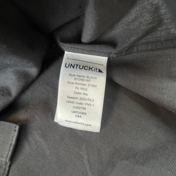 Black Stone Untuckit Large Button Down Dress Shirt Long Sleeve - Picture 5 of 7